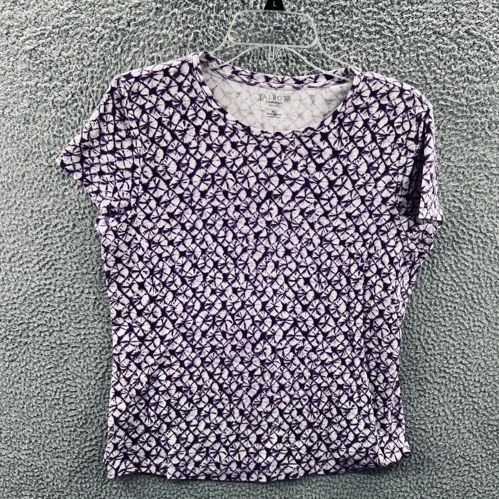 Talbots Women Tee Shirt Petite XL Minimalist Geometric Casual Everyday Retro Top